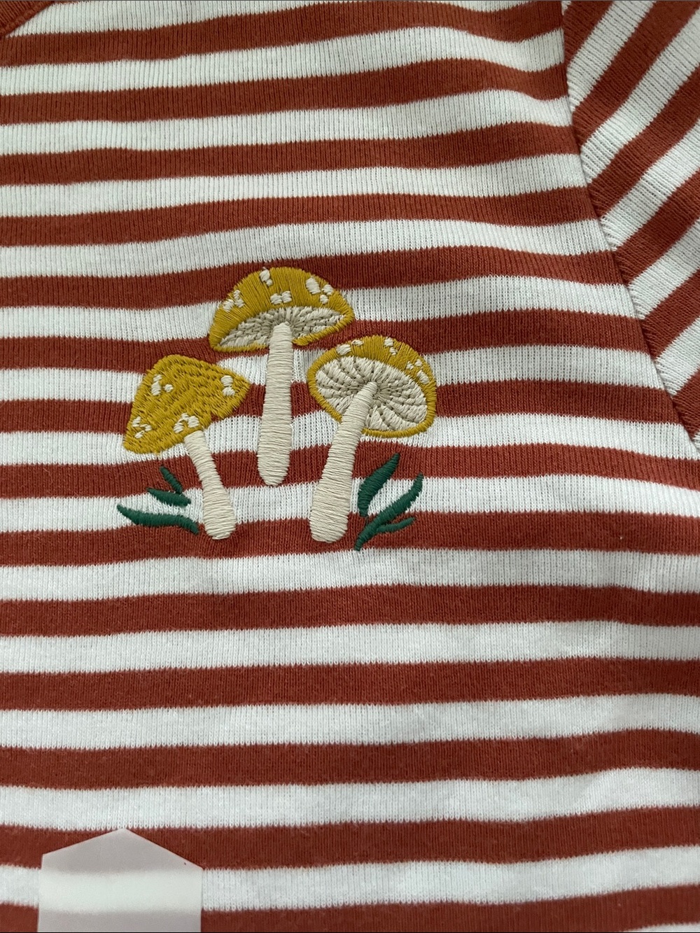 NWT Duluth trading co. Striped Rust/light brown and White short Sleeve Tee - Picture 2 of 7